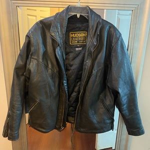 Hudson black leather jacket women’s extra large
